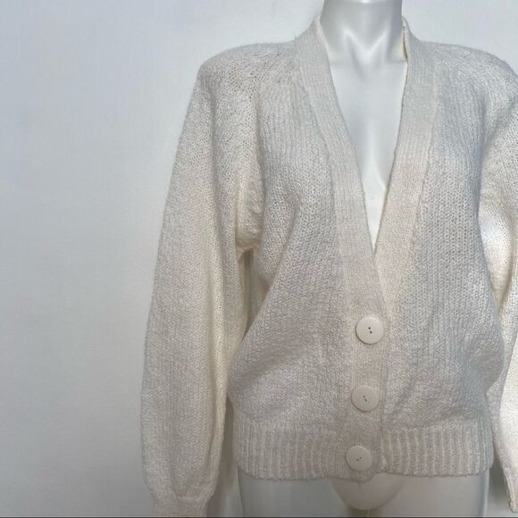 Vintage 90s Retro Boxy Toi Button Front Granny Cardigan - Picture 5 of 9